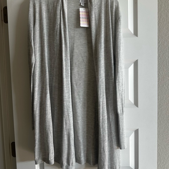 Everly Gray Cardigan Sweater Lightweight Knit - Picture 1 of 2